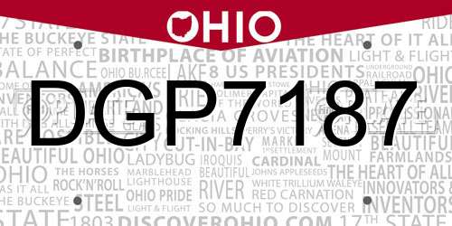 DGP7187 Ohio License Plate