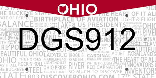 DGS912 Ohio License Plate