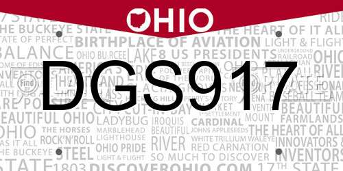 DGS917 Ohio License Plate