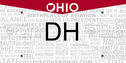 DH Ohio License Plate