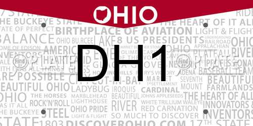 DH1 Ohio License Plate