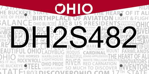 DH2S482 Ohio License Plate