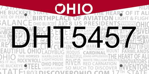DHT5457 Ohio License Plate