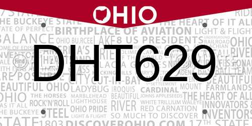 DHT629 Ohio License Plate