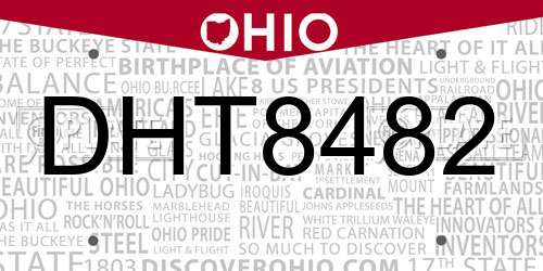 DHT8482 Ohio License Plate