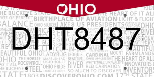 DHT8487 Ohio License Plate