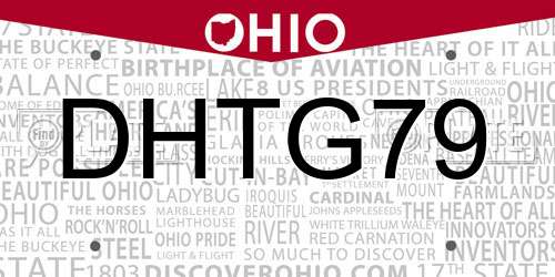 DHTG79 Ohio License Plate