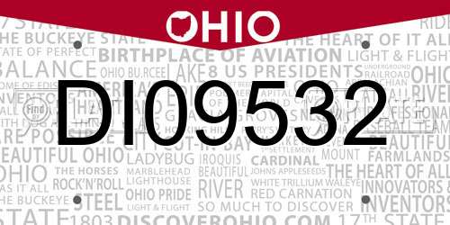 DI09532 Ohio License Plate