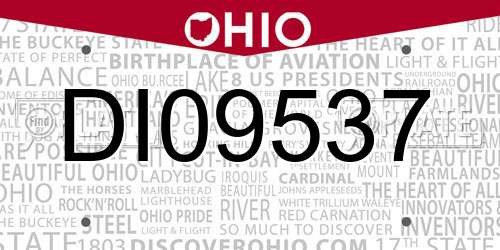 DI09537 Ohio License Plate