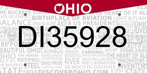 DI35928 Ohio License Plate