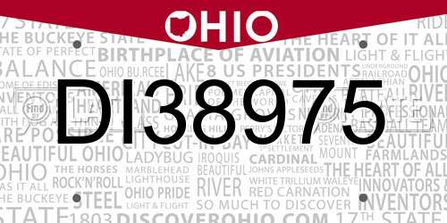 DI38975 Ohio License Plate