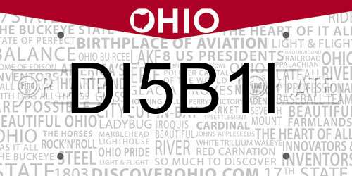 DI5B1I Ohio License Plate