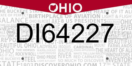 DI64227 Ohio License Plate
