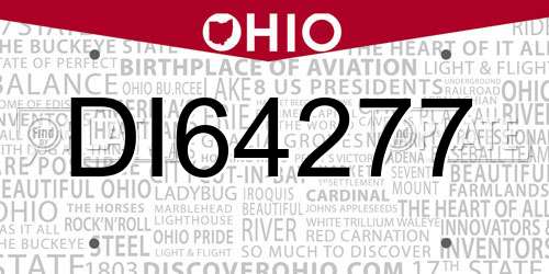 DI64277 Ohio License Plate