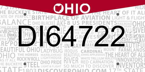 DI64722 Ohio License Plate