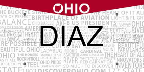 DIAZ Ohio License Plate