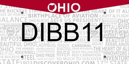 DIBB11 Ohio License Plate