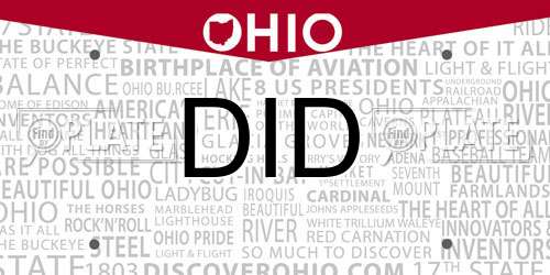 DID Ohio License Plate
