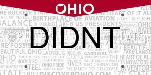 DIDNT Ohio License Plate