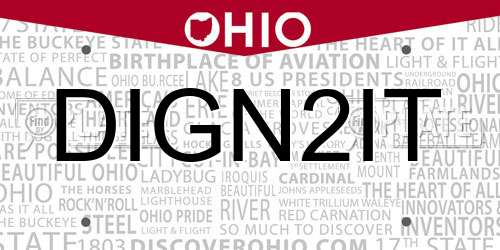 DIGN2IT Ohio License Plate