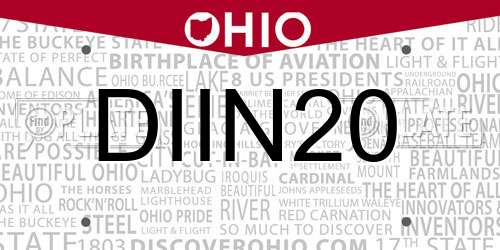 DIIN20 Ohio License Plate