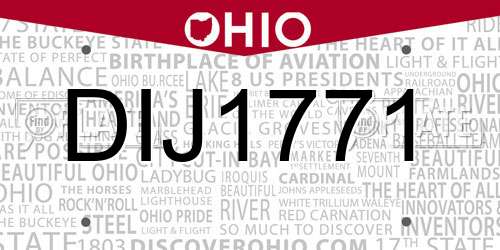 DIJ1771 Ohio License Plate