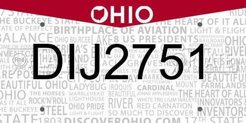 DIJ2751 Ohio License Plate