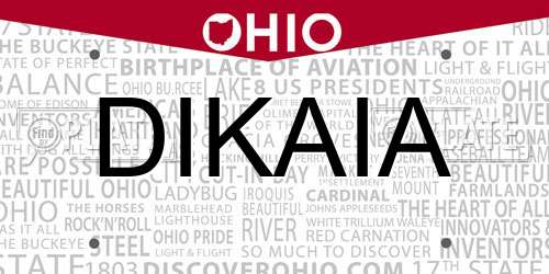 DIKAIA Ohio License Plate