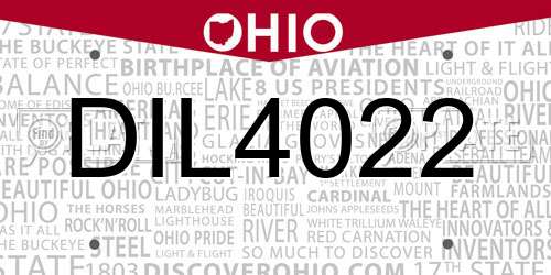 DIL4022 Ohio License Plate