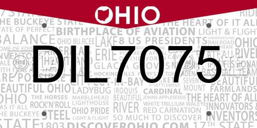 DIL7075 Ohio License Plate