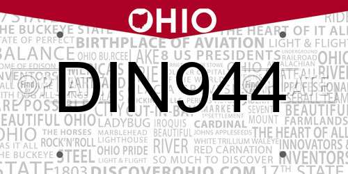 DIN944 Ohio License Plate