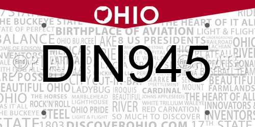 DIN945 Ohio License Plate