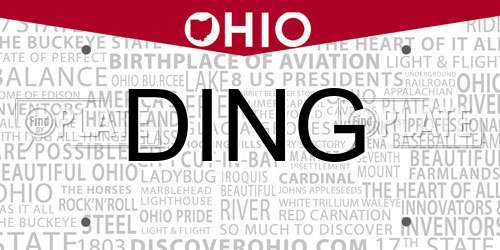 DING Ohio License Plate