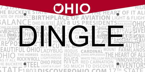 DINGLE Ohio License Plate