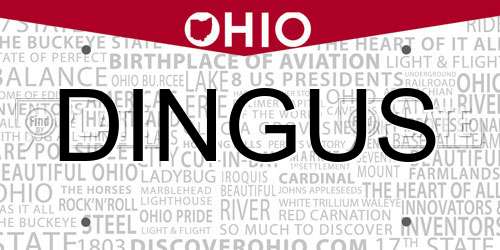 DINGUS Ohio License Plate