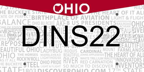 DINS22 Ohio License Plate