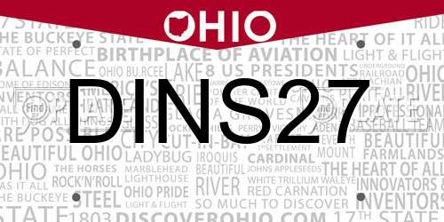 DINS27 Ohio License Plate