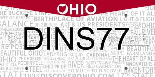 DINS77 Ohio License Plate
