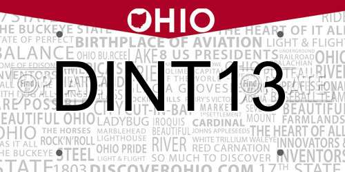 DINT13 Ohio License Plate
