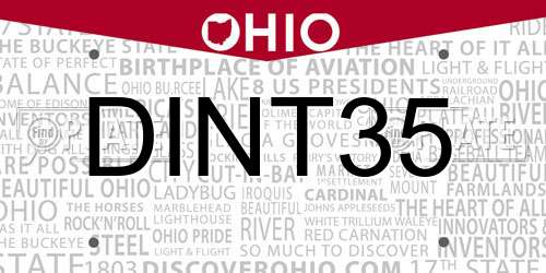 DINT35 Ohio License Plate