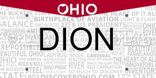 DION Ohio License Plate