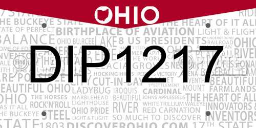 DIP1217 Ohio License Plate