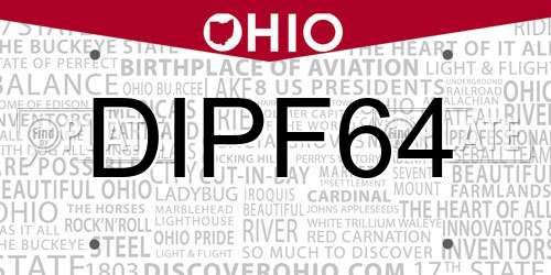 DIPF64 Ohio License Plate