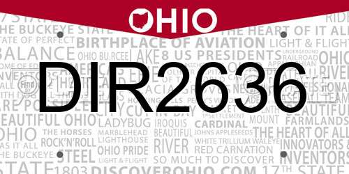 DIR2636 Ohio License Plate