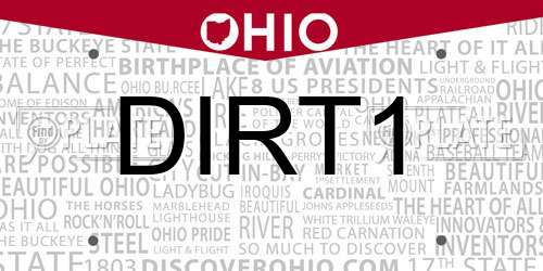DIRT1 Ohio License Plate