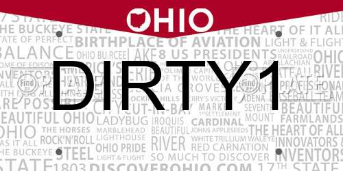 DIRTY1 Ohio License Plate