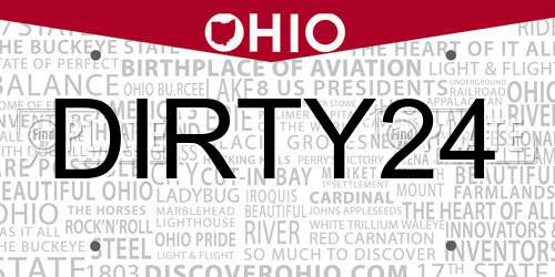 DIRTY24 Ohio License Plate