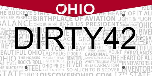 DIRTY42 Ohio License Plate