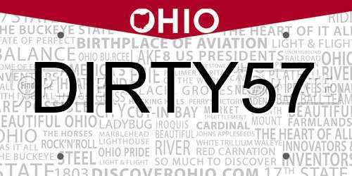 DIRTY57 Ohio License Plate