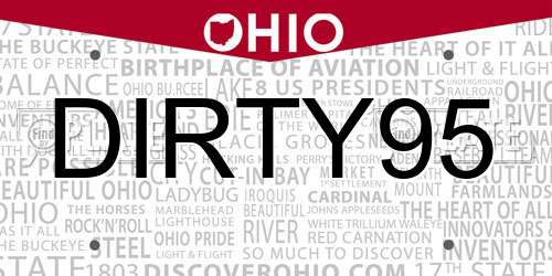 DIRTY95 Ohio License Plate